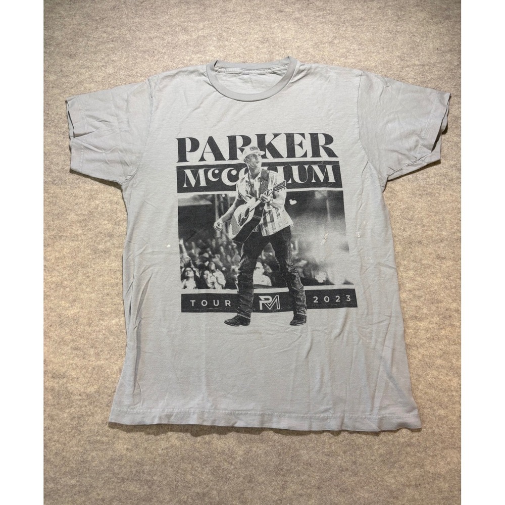 Parker McCollum Tour 2023 Graphic T-Shirt Mens Gray Concert Tee Short Sleeve